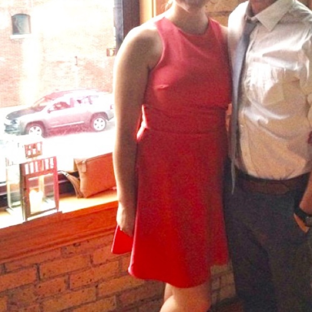 Dee Elly (Nordstrom) Dress w/ Cutouts, Coral, Lrg